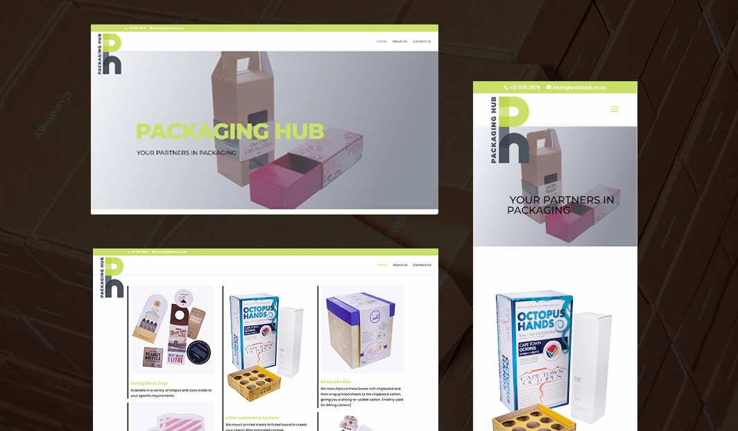 Packaging Hub website before redesign